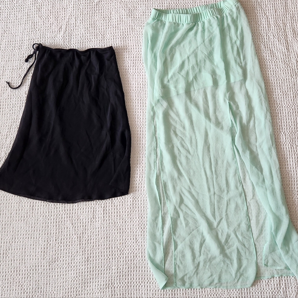 Express Mint And Black Skirts